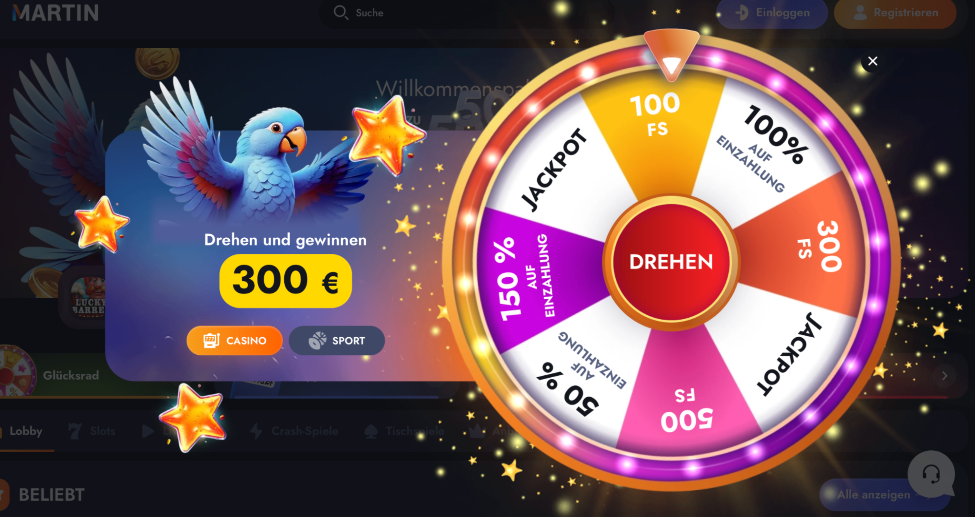 Mögliche Gewinne am Rad Martin Casino